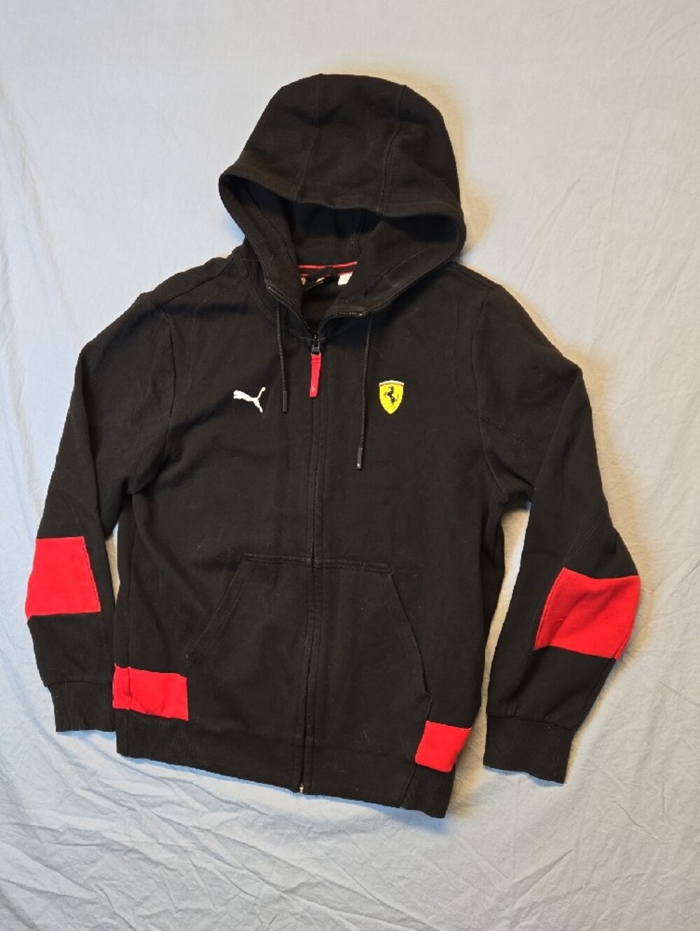 Puma Scuderia Ferrari Full Zip Hoodie Sweater Black And Red - Picture 2 of 12